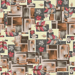 leaf multi colour pattern Wallpaper