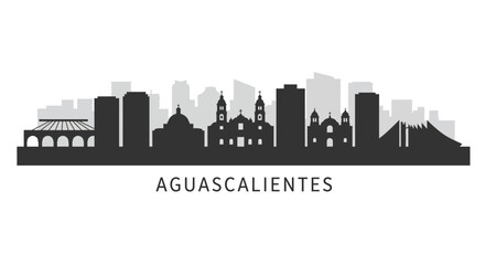Aguascalientes Mexico Skyline Cityscape Vector.