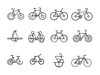 Obraz premium Minimalist Bicycle Rental Line Art Drawing For Creative Projects