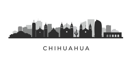 Fototapeta premium Chihuahua Skyline Mexico Cityscape Silhouette. (1)