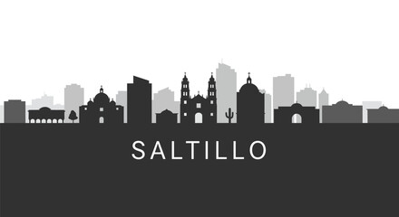 Fototapeta premium Saltillo Skyline Mexico City Silhouette.