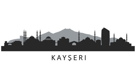 Fototapeta premium Kayseri Skyline with Turkey Cityscape, and Vector Illustration.