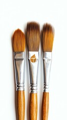 Fototapeta premium A realistic paintbrush set mockup with a branded logo on a white background