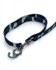 A mockup of a branded pet leash on a white background