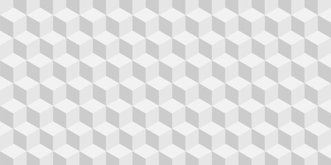 White squares abstract cubic background. Seamless pattern with hexagon square cube geometric pattern.	
