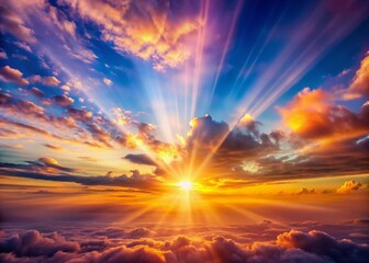 Fototapeta premium Golden Sunrise Rays Pastel Pink Blue Sky 4K Timelapse Stock Photo