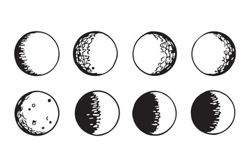 moon line art and black color