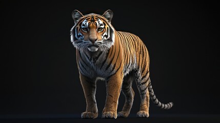 Obraz premium Feline predator against a black backdrop.