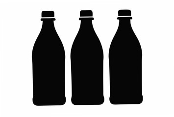 3 set soda bottle  silhouette vector