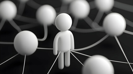 Obraz premium Connections and Networking Concept with Figurative Representations