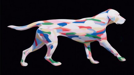 Obraz premium Colorful abstract illustration of a running dog.