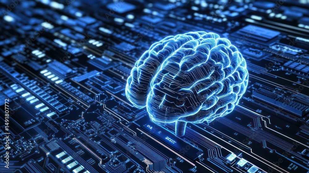 Poster artificial intelligence brain circuitry: digital neural network conceptualization