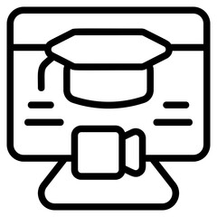 Edu Conference Line Icon