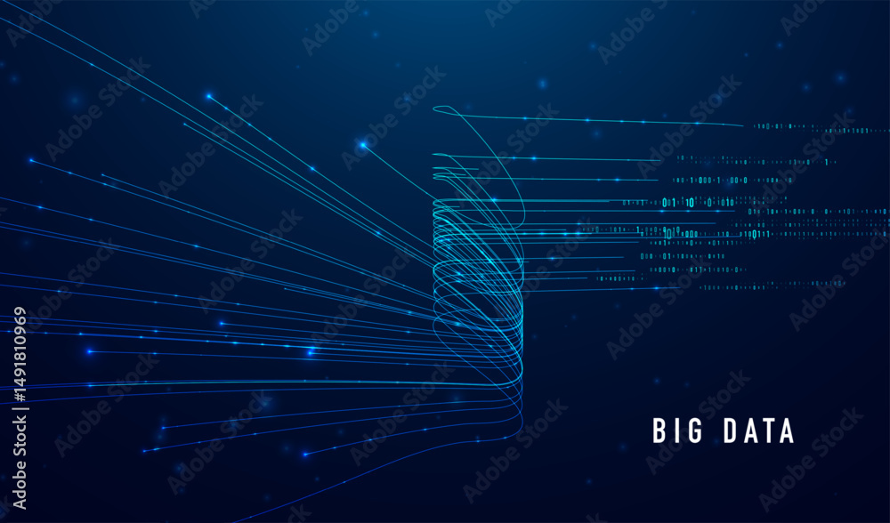 Poster abstract infographics visualization. big data code representation. futuristic network or business an