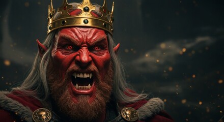 demon king with red eyes scary face