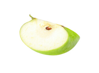 Sliced of green apple