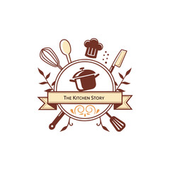 restaurant kitchen logo design vector 