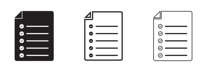 Document Icons with Bullet Points. document icon set vector illustration. Solid and outline icon set.