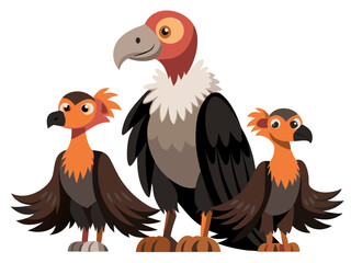 set of birds isolated