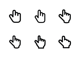 Set of hand gestures icon on white baclground