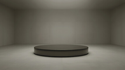 Fototapeta premium Minimalist black round platform empty room