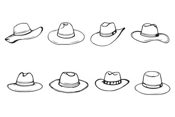 straw hat line art and black color 