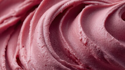 Close-up of swirls of vibrant pink gelato