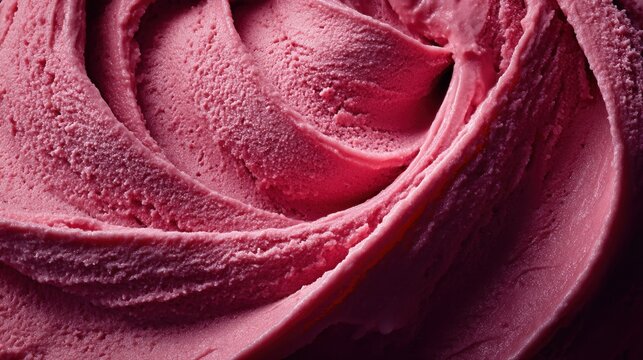 Close-up of vibrant pink gelato swirls