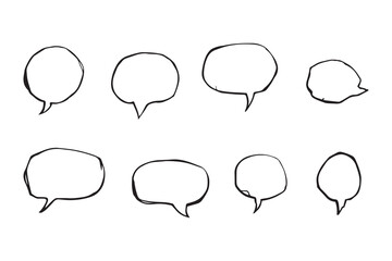 yellow speech bubble line art and black color