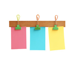 A wooden board with colorful sticky notes on it