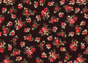 Rose print cotton pattern fabric design sample detail background