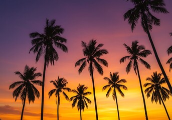 Obraz premium Twilight Palm Symphony AI Generated