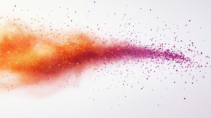 Fototapeta premium Abstract explosion of vibrant orange and purple colored powder