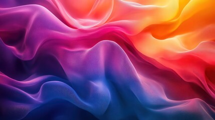 Obraz premium Colorful fabric waves, studio shot, vibrant background, textile design