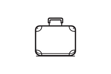 Suitcase line art and black color