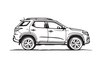 Obraz premium SUV line art and black color