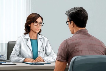 Obraz premium Doctor Consulting with Patient in Office Setting