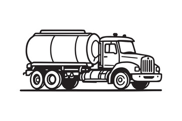 Tanker Truck line art and black color