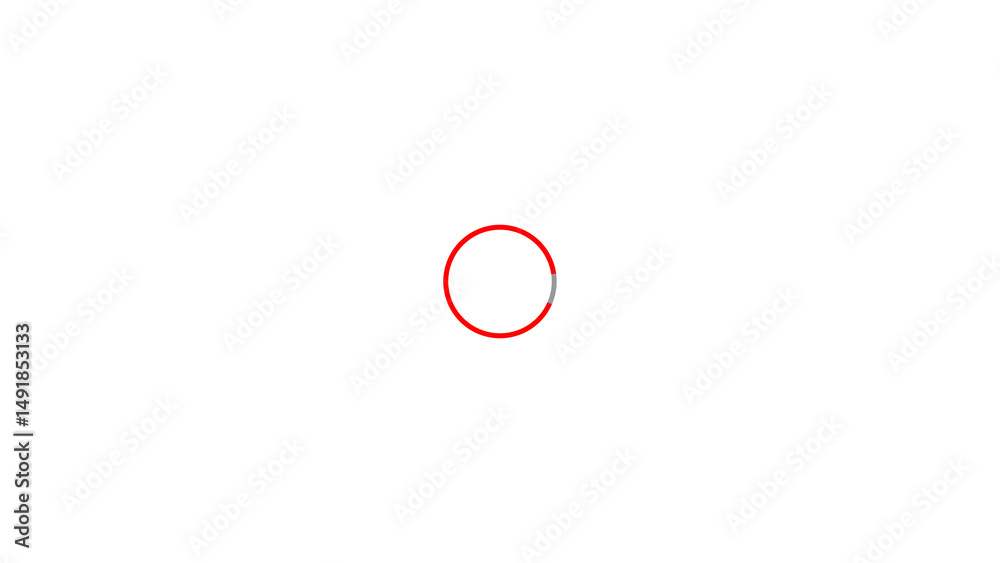 Poster minimalist red circle with a gray segment isolated on white surface design suitable for web design, 