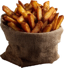 Golden French Fries in Paper Pouch