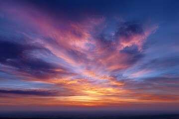 Dramatic Sky at Twilight with Colorful Clouds