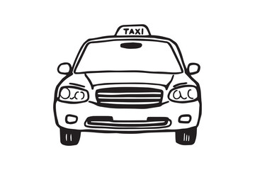 Taxi line art and black color