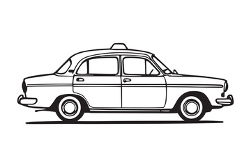 Taxi line art and black color
