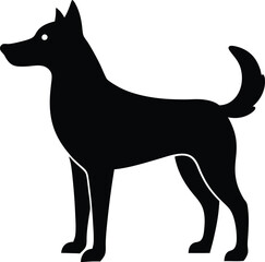 black dog isolated on white