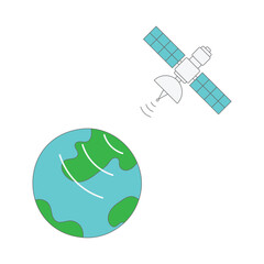 satellite orbiting earth illustration