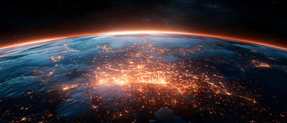 Obraz premium Global Cities At Dawn