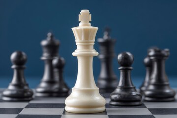 Chess Piece Standing Out on Board Game Strategy and Competition