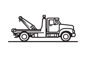 Tow Truck line art and black color