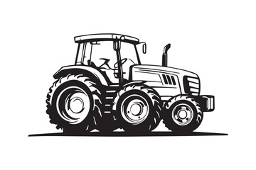 Tractor line art and black color
