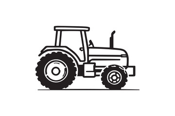 Tractor line art and black color